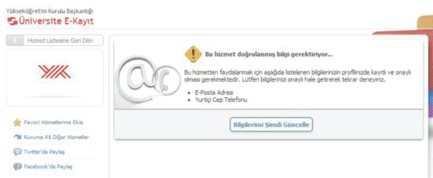 E-devlet Bilgi Güncelleme Uyarısı