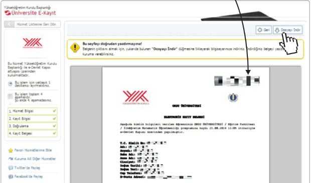 E-Devlet Üniversite Kayıt Belgesi