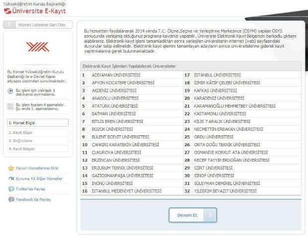 E-devlet Üniversite Kayıtları