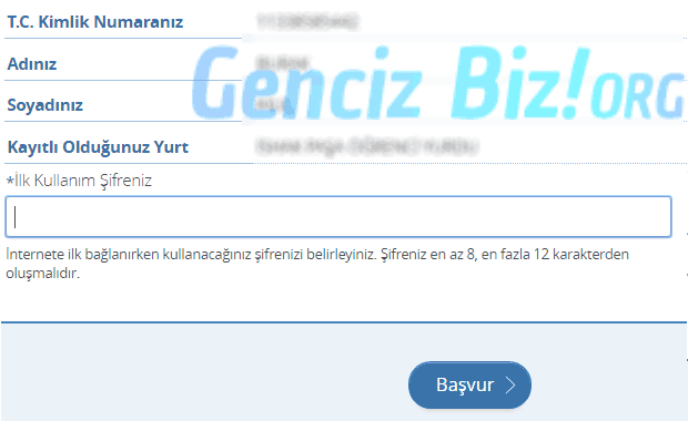KYK Wifi Şifre Oluşturma Ekranı